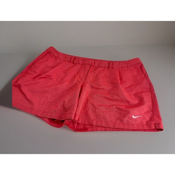 Nike Golf Shorts Womens Plus Sz 16 Pleated Pockets Lightweight Dri Fit Peach - Picture 1 of 8